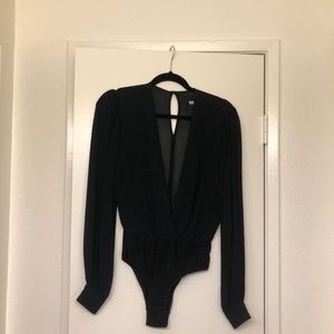 Reformation sheer black body suit